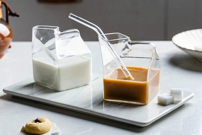 MINI GLASS MILK CARTON CUP