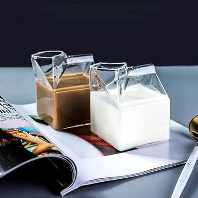 MINI GLASS MILK CARTON CUP