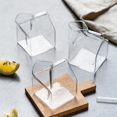 MINI GLASS MILK CARTON CUP