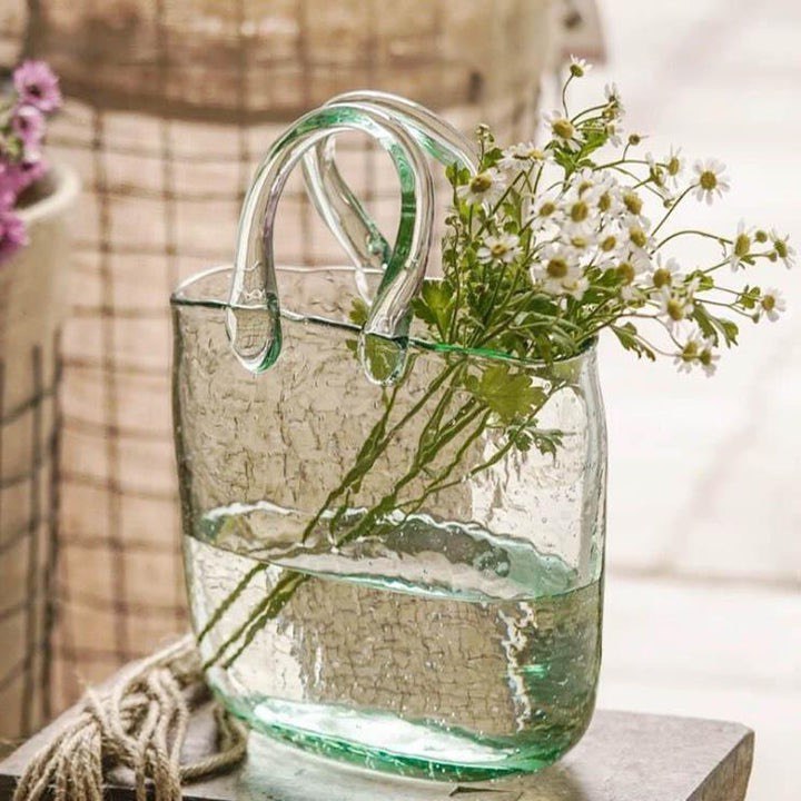 TOTE BAG & BASKET GLASS VASE