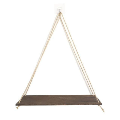 WOODEN ROPE SWING WALL-MOUNTED SHELF