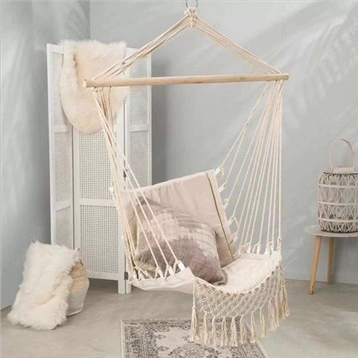 HANDMADE MACRAME HANGING HAMMOCK SWING CHAIR