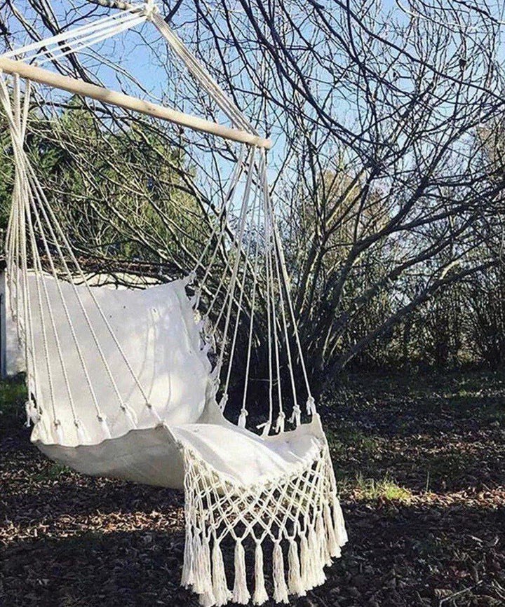 HANDMADE MACRAME HANGING HAMMOCK SWING CHAIR