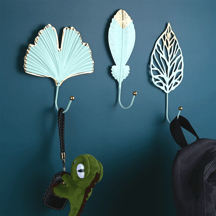 NATURE'S LEAVES METAL WALL HOOKS