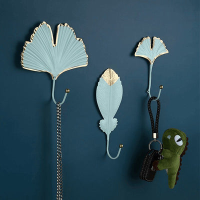 NATURE'S LEAVES METAL WALL HOOKS