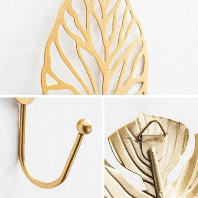 NATURE'S LEAVES METAL WALL HOOKS