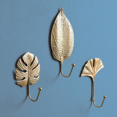 NATURE'S LEAVES METAL WALL HOOKS