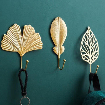 NATURE'S LEAVES METAL WALL HOOKS