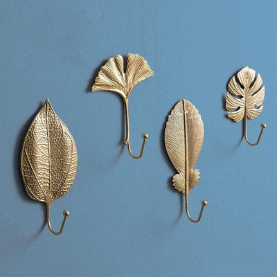 NATURE'S LEAVES METAL WALL HOOKS