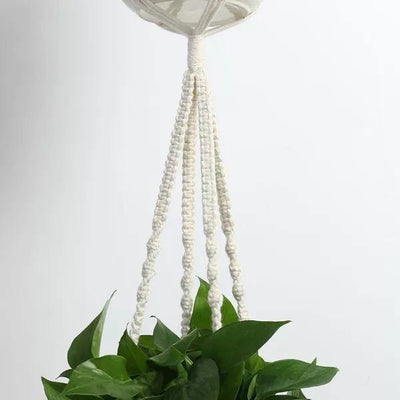 4-PIECE HANDMADE BOHO MACRAME PLANT HANGER SET