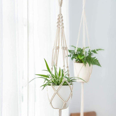 4-PIECE HANDMADE BOHO MACRAME PLANT HANGER SET