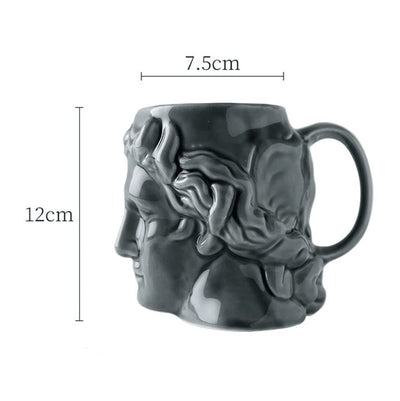 DAVID'S HEAD CERAMIC PORCELAIN MUG