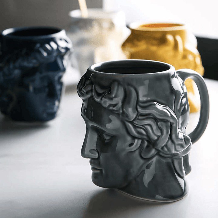 DAVID'S HEAD CERAMIC PORCELAIN MUG