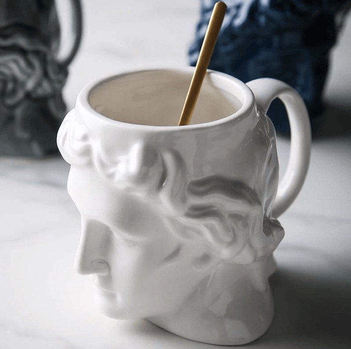 DAVID'S HEAD CERAMIC PORCELAIN MUG