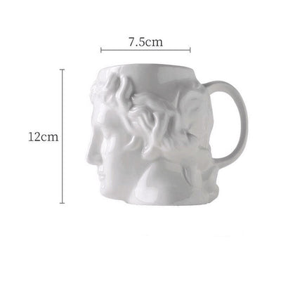 DAVID'S HEAD CERAMIC PORCELAIN MUG