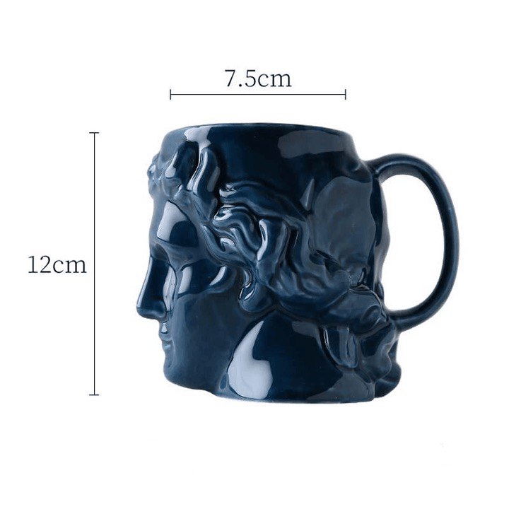 DAVID'S HEAD CERAMIC PORCELAIN MUG