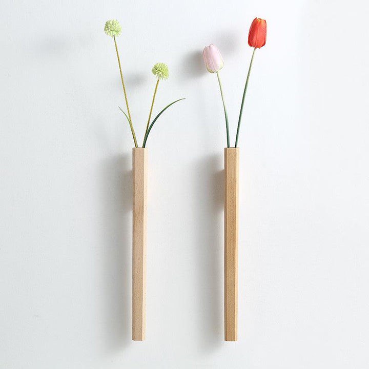 WOODEN WALL SPEAR VASE