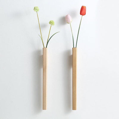 WOODEN WALL SPEAR VASE