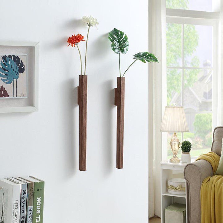 WOODEN WALL SPEAR VASE