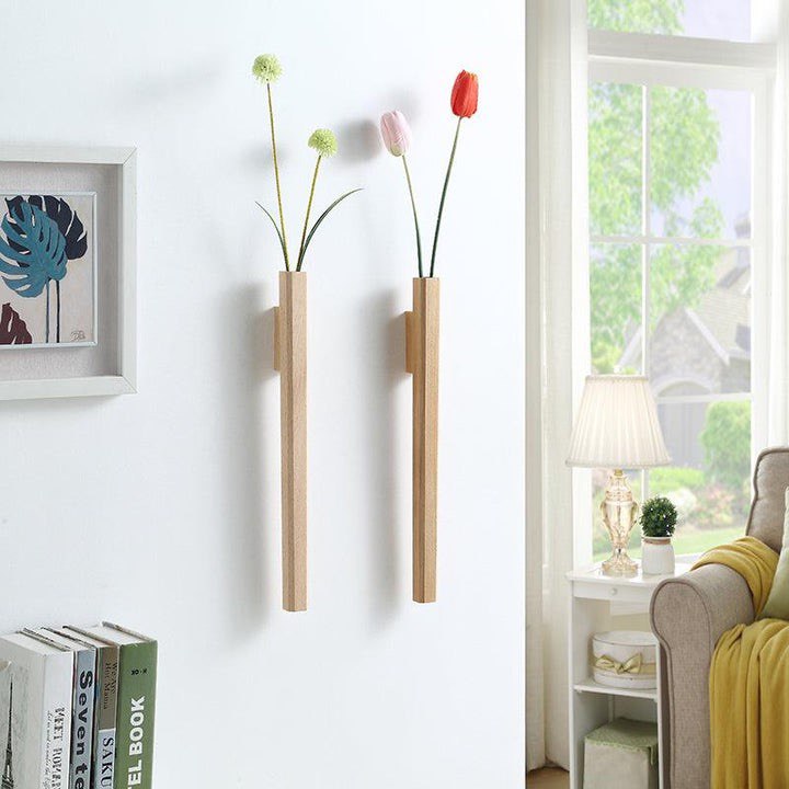 WOODEN WALL SPEAR VASE