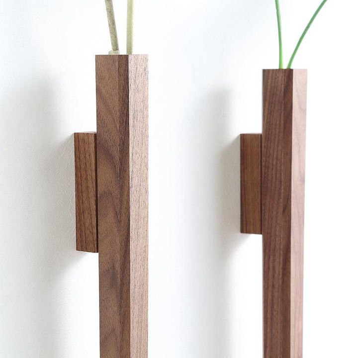 WOODEN WALL SPEAR VASE