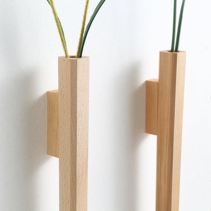 WOODEN WALL SPEAR VASE