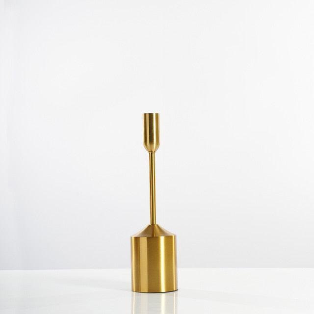 GOLD PILLAR CANDLE HOLDERS