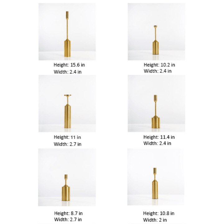 GOLD PILLAR CANDLE HOLDERS