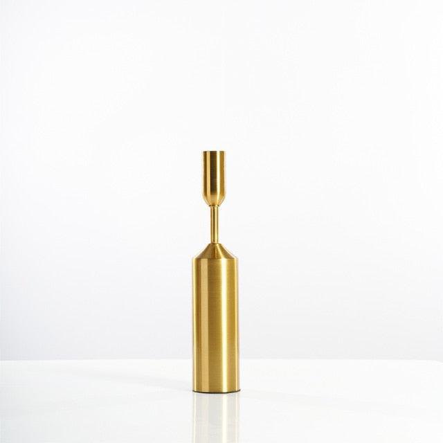 GOLD PILLAR CANDLE HOLDERS