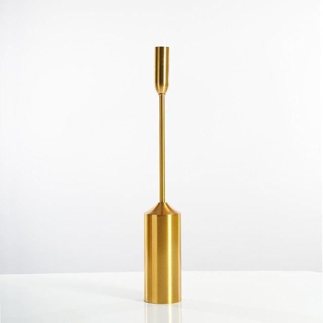 GOLD PILLAR CANDLE HOLDERS