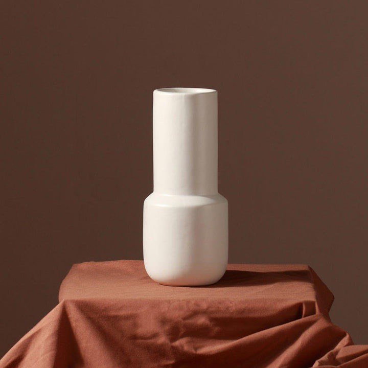 TAUPE MONOCHROME CERAMIC VASE