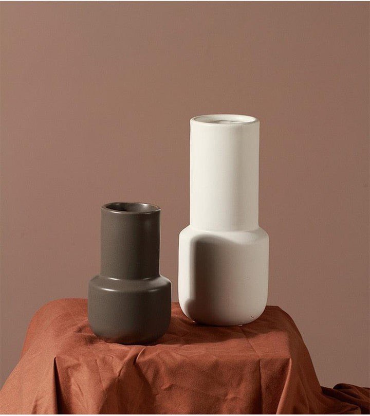 TAUPE MONOCHROME CERAMIC VASE