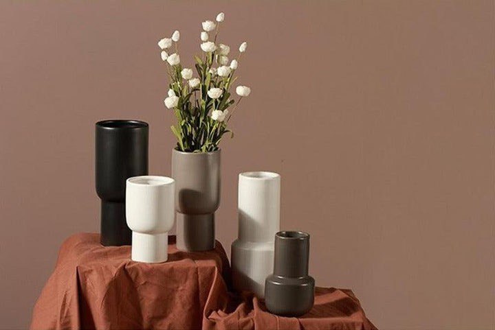 TAUPE MONOCHROME CERAMIC VASE