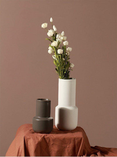 TAUPE MONOCHROME CERAMIC VASE