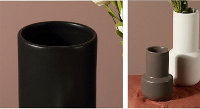 TAUPE MONOCHROME CERAMIC VASE