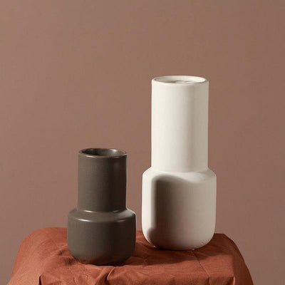 TAUPE MONOCHROME CERAMIC VASE