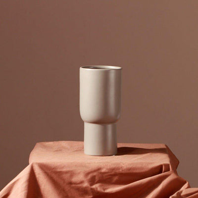 TAUPE MONOCHROME CERAMIC VASE