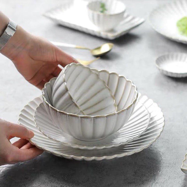 ESME SCALLOPED DINNERWARE + SERVEWARE