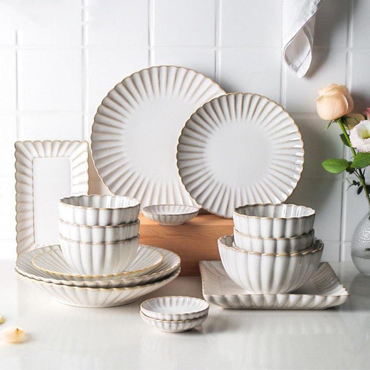 ESME SCALLOPED DINNERWARE + SERVEWARE