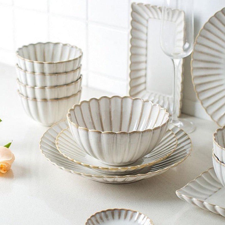 ESME SCALLOPED DINNERWARE + SERVEWARE