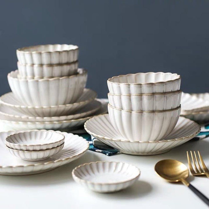 ESME SCALLOPED DINNERWARE + SERVEWARE