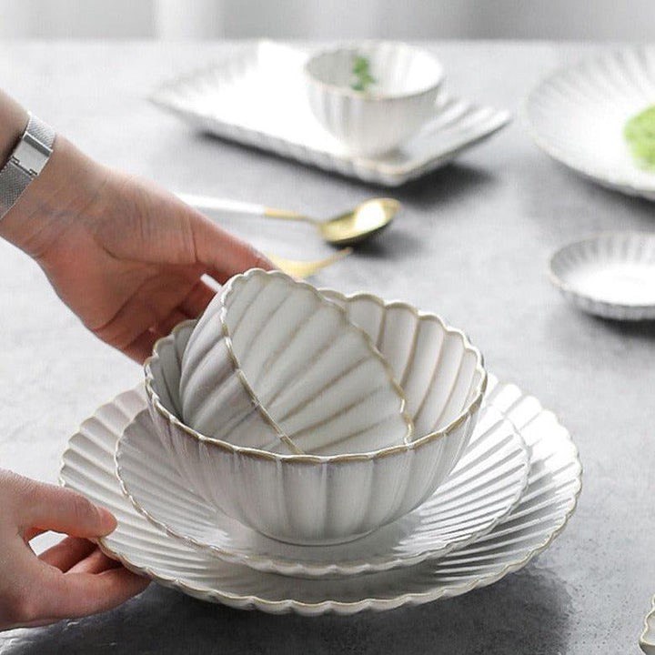 ESME SCALLOPED DINNERWARE + SERVEWARE