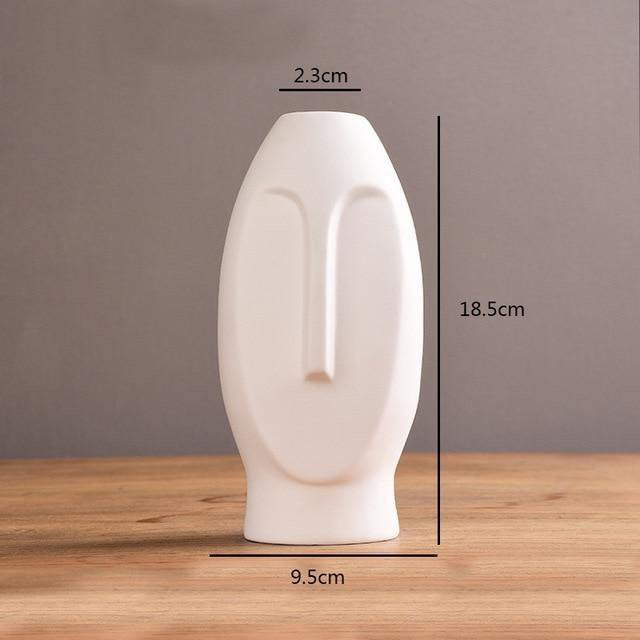 ABSTRACT LONG FACE CERAMIC VASE