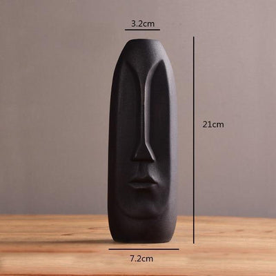 ABSTRACT LONG FACE CERAMIC VASE