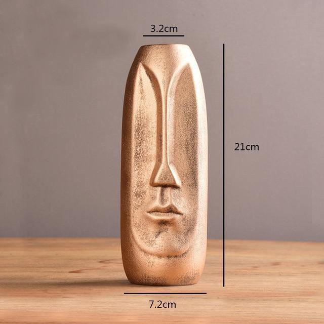 ABSTRACT LONG FACE CERAMIC VASE