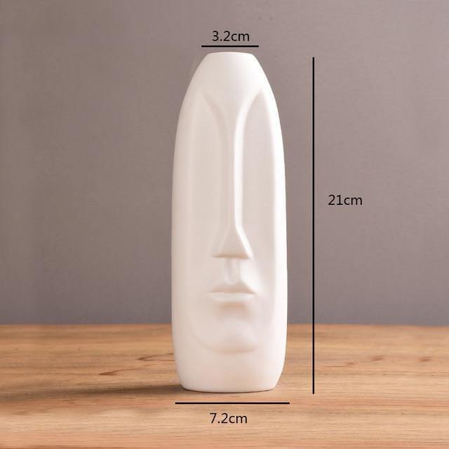 ABSTRACT LONG FACE CERAMIC VASE