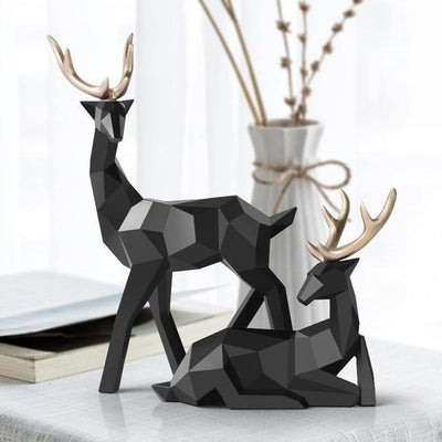 REINDEER SCANDINAVIAN SCULPTURE SET OF 2