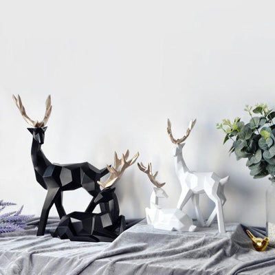 REINDEER SCANDINAVIAN SCULPTURE SET OF 2