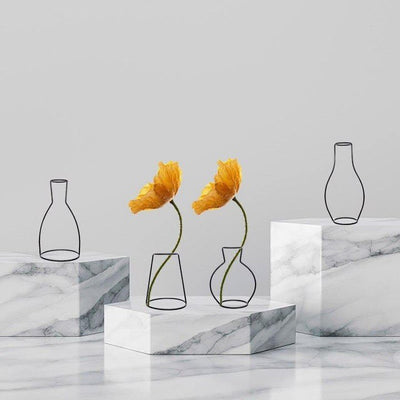 MINIMAL IRON LINE VASE HOLDER