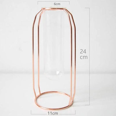 GEOMETRIC FLOATING IRON AND GLASS PROPAGATION VASE